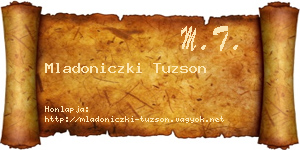 Mladoniczki Tuzson névjegykártya